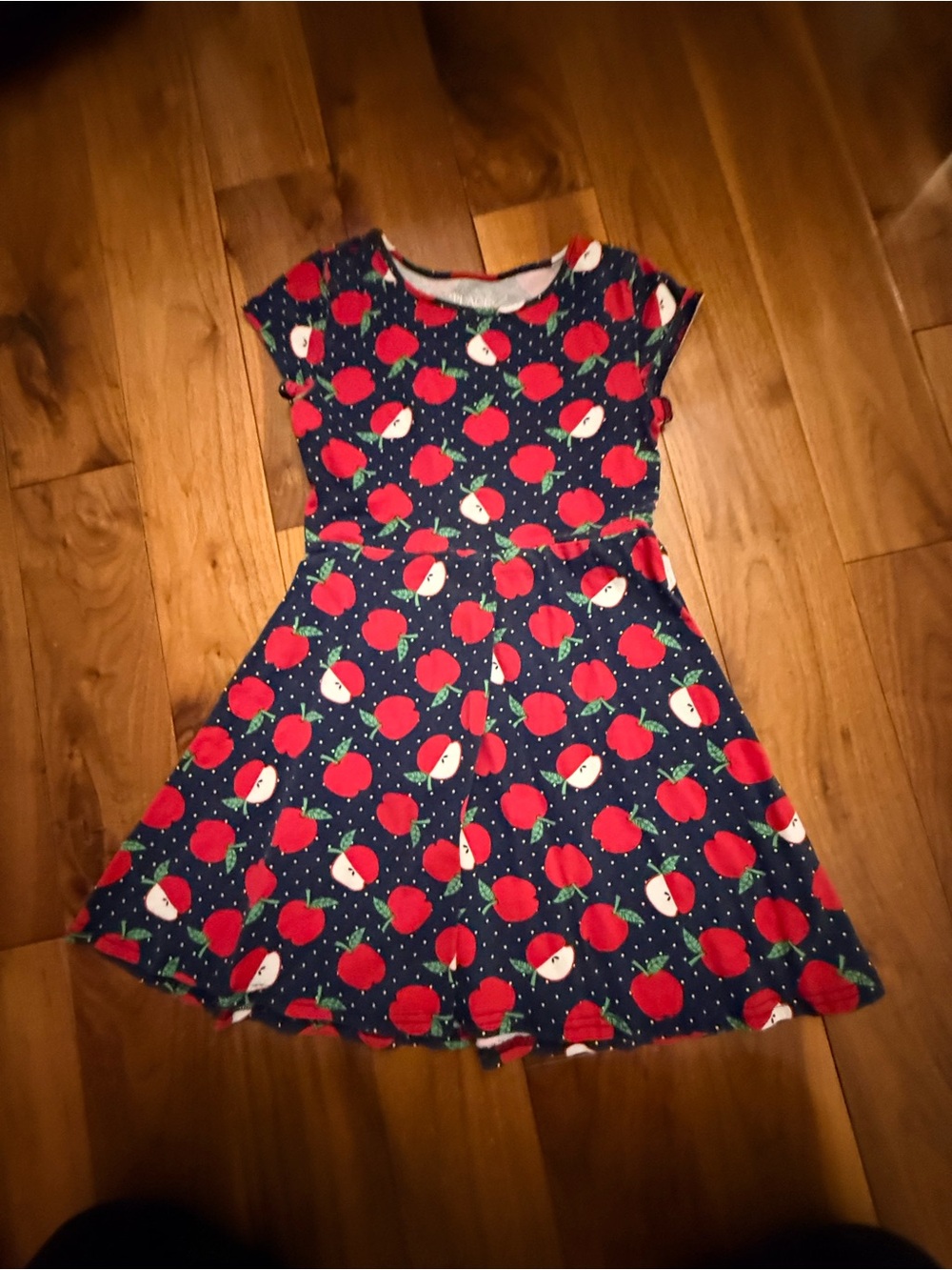 Navy Apple Print Girls' Twirl Dress size 7/8